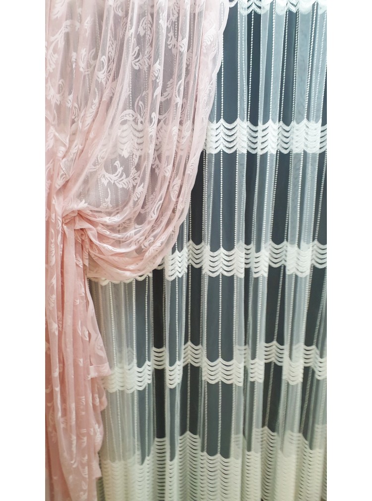 Pudra Pembe Tül Fon Kanat Fon Perde Pudra Pembe Tül Fon Kanat Fon Perde